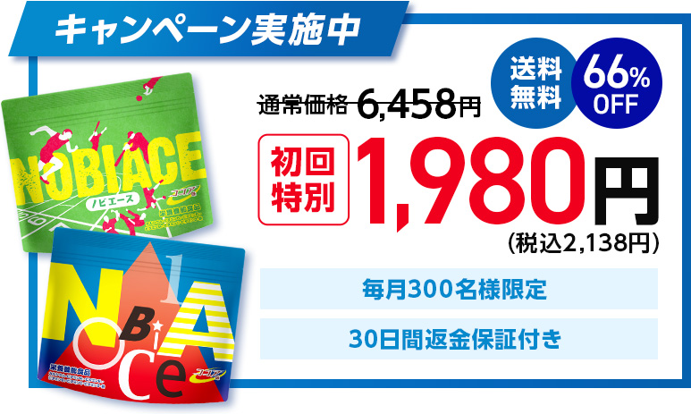 通常価格6,458円→66%OFF 初回特別1,980円（税込2,138円） 毎月300名様限定 初回30日間返金保証付き